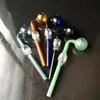Pipe à fumer Mini narguilé bongs en verre coloré en forme de métal squelette transparent os pot incurvé coloré