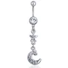 D0076 STAR OCH MOON BELLY -BUTNING NAVLE RINGS kropp Piercing smycken dingle accessoarer mode charm6118128