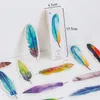 30pcs Colorful Feather Paper Bookmark Creative Book Mark Cute Kawaii Bookmark For Girls Gift Stationery Office School Supplies