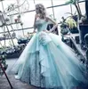 blue ball gown prom