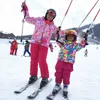 -30 children's outdoor ski suit Gilr / Boy snowboard suit warm waterproof winter jacket + pants suitable for 4-14 years old