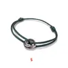 Commerce extérieur bijoux de mode beau bracelet en acier titane argent noir brillant petit trois anneaux couleur dragonne 3939834