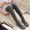 5 couleurs cuissardes chaussettes filles bas dentelle hiver chaussettes chaudes femmes Sexy bas Medias collants bas genou High247o