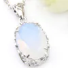 6 pezzi lotto 925 argento naturale naturale moonstone gemme da donna a sospensione ovale antichi regalo per le vacanze a sospensione catena di gioielli205h