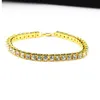 UWIN 8inch Hip hop Men Bracelet Silver/Gold Iced Out 1 Row Rhinestones Chain Bling Crystal Bracelet Women 20cm Drop Shipping