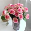 Flores decorativas grinaldas 15 pcs/lote seda toque real rosa rosa artificial lindo casamento falso para a decoração de festa em casa o presente
