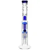 Hookh Glass Bong 18.5 "Rura wodna Podwójna 8x ARM-Tree Dome Perc bez strzału Blue Color