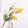 Sahte Wattle / Akasya Mimoza Sprey 85 cm Çelenk Yapay Çiçek Ev Dekorasyon Bitki Sarı veya Beyaz Renk
