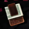 Male Quality Leather Fashion Travel Slim Wallet Front Pocket Magnetic Money Clip Mini Card Case Purse For Men 1058C27639584610174