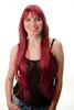 Mänskliga gjorda hår peruker kvinnors peruk extremt långa släta fransargranar röda modebild peruk 75 cm
