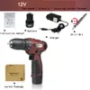 12V 21V Multifunction Twospeed Power Drill Diy Lithiumion Bateria sem fio Power Driver Drill Bits Ferramentas Definir aço DRI2784308