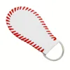 Hotsale USA 소프트볼 맑은 수 놓은 옐로우 옐로우 리얼 가죽 grils 흰색 진짜 가죽 야구 스포츠 선물 보석류 키 체인 선물