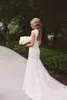 2017 стиль кантри свадебные платья русалка V-образным вырезом спинки развертки поезд кружева и аппликация романтический свадебные платья платье Vestido де Noiva