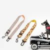 Camo/Leopard -Druck kleine Hunde Autosicherheit Sicherheitsgurt Welpe Haustier Katze Lebensgürtel Leine für Kragengurt Za6035 verwendet