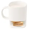 Creative Ceramic Milk Cups with Biscuit Holder Dunk Cookies Coffee Mugs Storage for Dessert Christmas Gifts Ceramic Cookie Mug