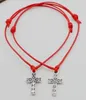 100 teile/los Glück String Kreuz Glück Rot wachs Schnur Einstellbar Armband DIY Schmuck Machen Erkenntnisse Geschenk NEUE