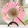 Klassisk blomma hand fans japansk blomma yta vikning bambu väderkvarn fläkt bröllopsfest gynnar gåva