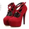 2013 New Red Strappy Heels Pumps Sexy Wedding Club Party Platform High Stiletto Heels Shoes