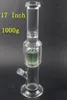 17 tum Super Size Rak Bong 18,8 mm Kvinna Led Manet Perc Glas Vattenpipor Rökning Bubbler Oil Rigs Factory Direct vattenpipor