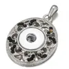 Hollow Circle DIY Metal Snap Pendant Necklace without Chain Match 18mm Snap Button Women Noosa Jewellery Mix style