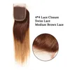 Ombre Two Tone 430 Black and Brown Human Hair Lace Closure Brazilian Peruvian Malaysian Straight Hair Bundles 34pcs with Closur4868609