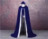 FLUWEEL GEVOERD Cape Velvet Hooded Cloaks Kostuum Velvet Hooded Cloak Cape Middeleeuwse Heidense Heks Wicca Vampire Halloween Costume263P