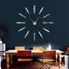 Frameless DIY Wall Clock 3D Mirror Wall Clock Large Mute Stickers for Living Room Bedroom Home Decorations Big Time