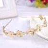 Bridal Head Flower Hoop, Handmade Gold Flower Wedding Headwear, Koreańska biżuteria ślubna.