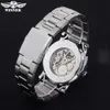 Vinnare Business Men Mechanical Hand Wind Watches Herr Fashion Casual Skeleton Dial Analog Hela armbandsur Slzg21225J