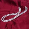 ハンドノットナチュラル2列淡水ライス8-9mm真珠ネックレス18-19 "ファッションジュエリー
