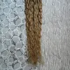Curly 100g 100Strands Remy Curly Hair Loop Micro Ring Human Hair Extensions European Salon Link Bead Real Tip Hair Hair