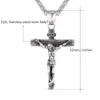 十字架クロスペンダントネックレスブレスレットゴールドブラックガンメッキステンレススチールファッション宗教宝石の女性のための宗教宝石