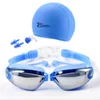 Myopia Swimming Goggles Caps Eeywear HD Shortsighted Swimming Glasses Diopter Spectacles Plating lens Swim Pool Use Accessories 3p299l