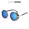 نظارات شمسية ماركة HDCRAFTER للنساء رجال UV400 إطار معدني مستدير نظارات شمسية نظارات شمسية جلد 58 مم 4 ألوان E005