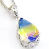 12 PCの色付き新しいペンダントLuckyshine 925 Sterling Small and Pretty Bi Colored Tourmaline Necklaces Pendant for Lady Party214o