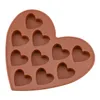 Hartvorm Chocoladevormen DIY Siliconen Cake Decoratie Jelly Ice Love Gift Bakken Chocoladevormen 1 stks 10 Gaten