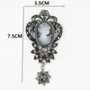 new High-grade alloy silver plated fashion glass drop pendant brooch dress wild exquisite corsage collar pin jewelry