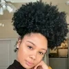 Nieuwe haar Paardenstaarten Menselijke Trekkoord Paardenstaarten Haarstukken Afro Kinky Culry Golvend 14 inch 140G Virgin Hair Extensions Damesmode