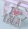 I LOVE PAPA MOM Keychains Key Ring Heart Keychain Mother's Father's