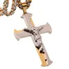Chains Granny Chic Mens Chain Cross Pendant Byzantine Link Necklace Stainless Steel Curb Cuban Silver Gold Tone 18-30inch1