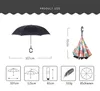 100 تصاميم جديدة c- اليد المظلات المقلوبة يندبروف عكس طبقة مزدوجة مظلة مقلوب داخل خارج الذاتي الوقوف مظلة يندبروف في الأسهم