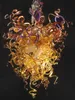 Lamp Amber Handgeblazen Glazen Kroonluchters Murano Crystal Light Antique Art Decoration Hanglampen met LED-lampen