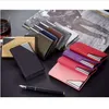Itopkris Biznes Id Uchwyt Karty Kredytowej Dla Kobiet Mężczyzna Moda Metalowa Aluminiowa Case Case PU Leather Porte Carte