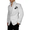 Costume Homme 2018 Custom Made Gentleman Bespoke Heren Pakken Klassieke Terno Slim Marineblauw Gedrukt Mannen Pakken Met Broek Bruiloft Groo214F