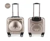 Caixas de bagagem de viagem para crianças Novo 3D Estéreo desenhos animados Urso puxar caixas de rodas Cores de frutas crianças Caixas de embarque crianças Mienas de roda universal