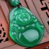 Green Agate Jade Buddha Pendant Green Crystal Belly Belly Miller Buddha Life Jade Pendant Necklace Female Models273s