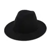 Mode Vintage Damen Wollfilz Herren Fedora Trilby Hut einfach geflochtenes Seil verziert Panama flache Krempe Jazz formelle Hüte