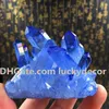 1 Pc Tamanho Aleatório Forma Livre Azul Titanium Revestido Quartz Cluster Pedra Altar Wiccan Cristal Ponto Espécime Reiki Energia Meditação Rock Chakra
