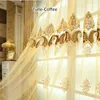 Europäische bestickte Chenille Vorhänge für Wohnzimmer Luxus Tüll Vorhänge für das Schlafzimmer Chinesische Fenstervorhang Behandlungsvorhänge