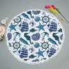 150cm Microfiber Round Beach Handduk Tjock Super Super Absorberande Tass Handdukar Sjöstjärna Shells Beach Badhanddukar Tapestry Camping Handdukar